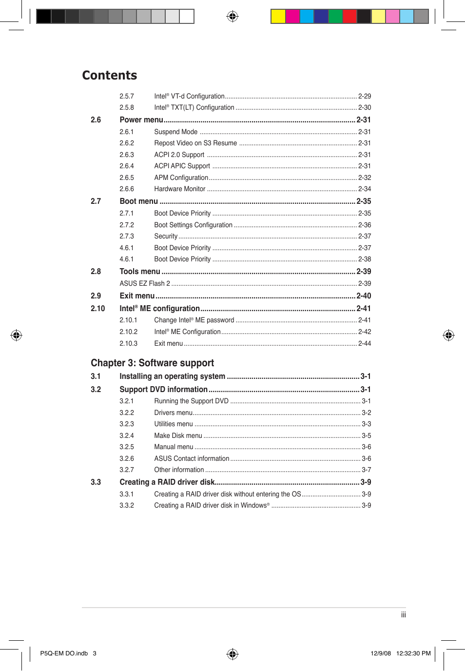 Asus P5Q-EM DO User Manual | Page 5 / 108