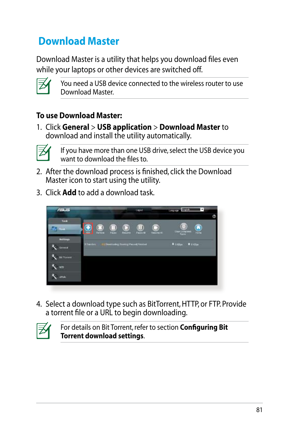 Download master | Asus RT-N14UHP User Manual | Page 81 / 107