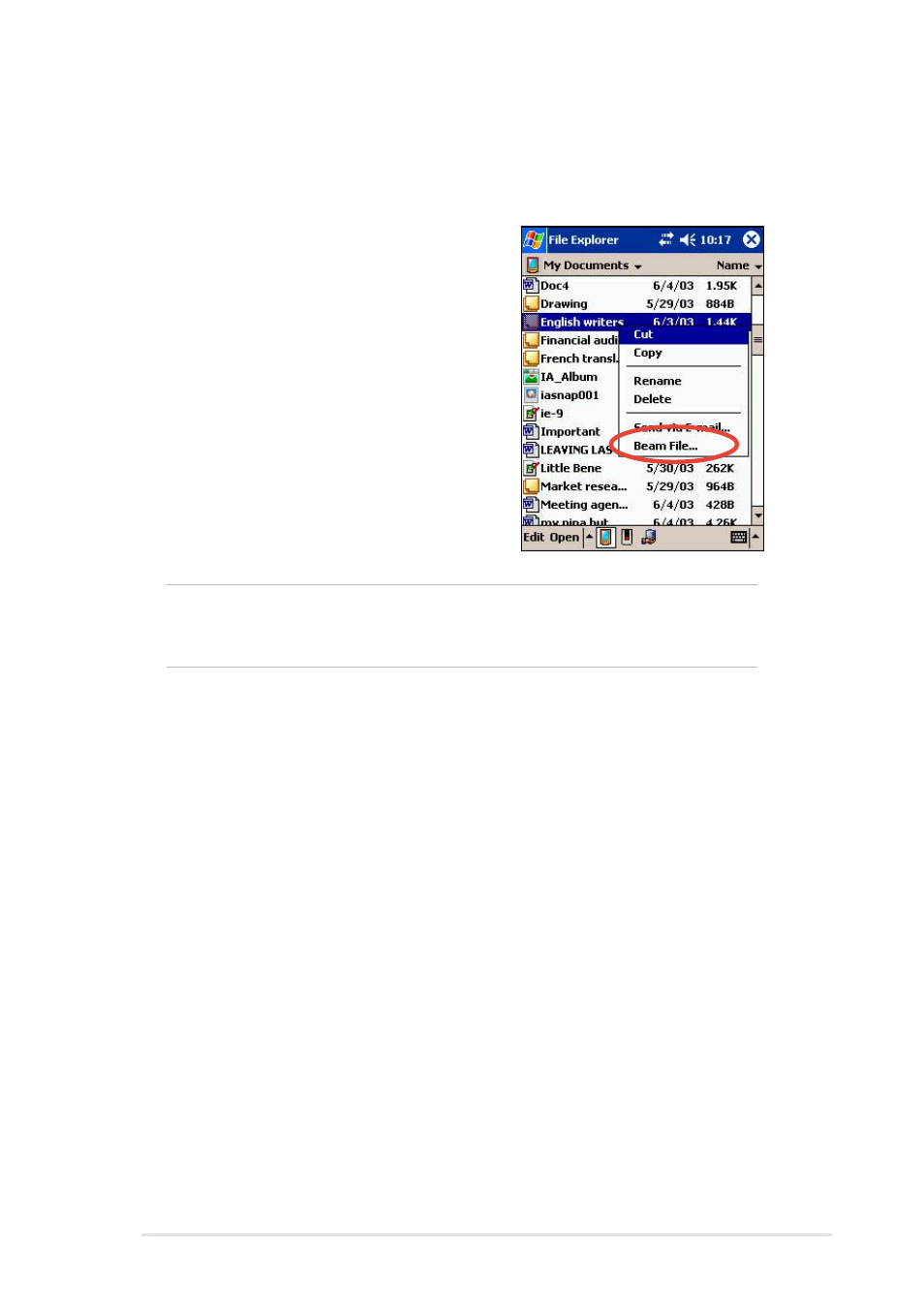 Receiving information, Sending information | Asus MyPal A716 User Manual | Page 129 / 166