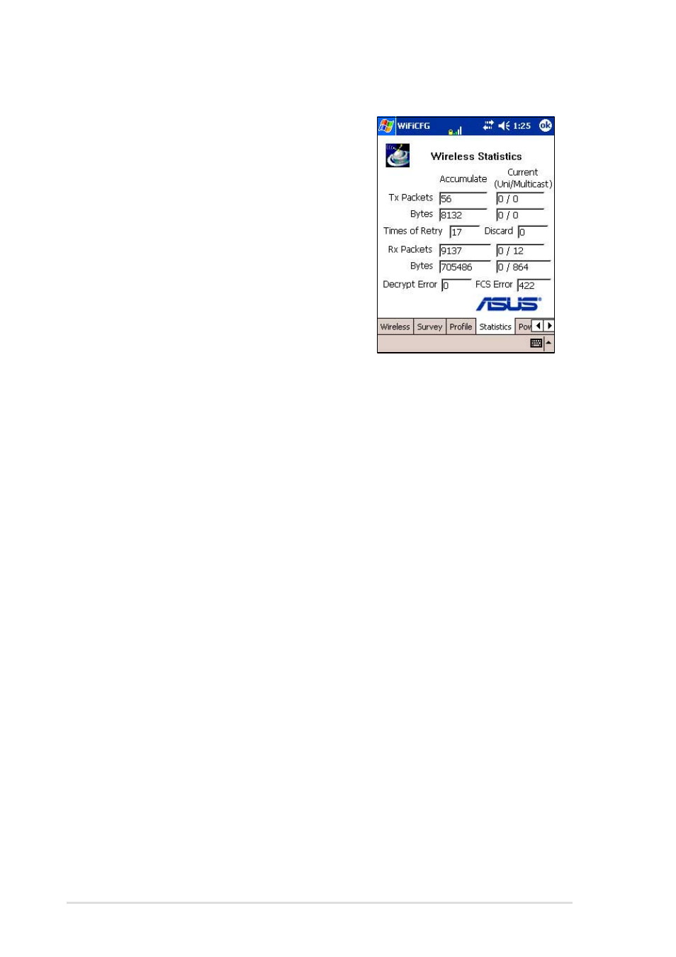 Statistics | Asus MyPal A716 User Manual | Page 158 / 166