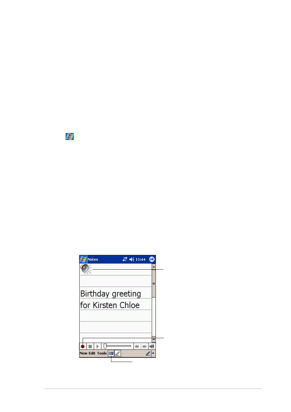 Recording a message | Asus MyPal A716 User Manual | Page 29 / 166