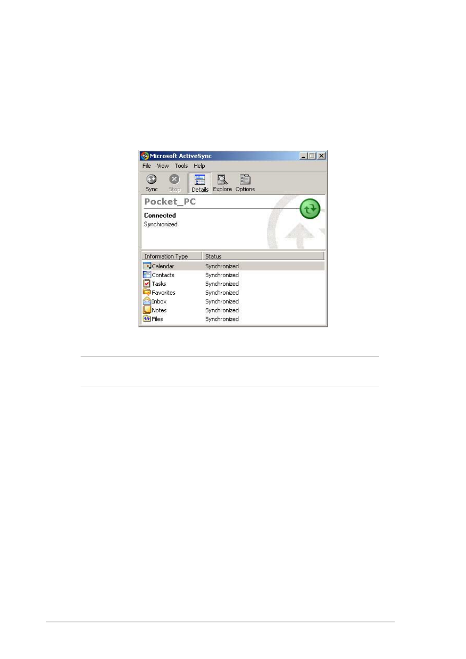Checking synchronized information | Asus MyPal A716 User Manual | Page 64 / 166