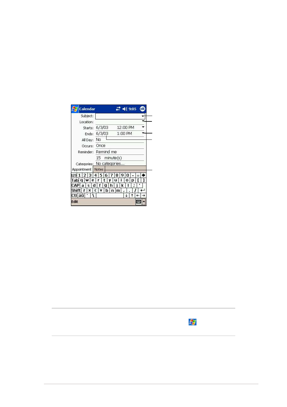 Creating appointments | Asus MyPal A716 User Manual | Page 71 / 166