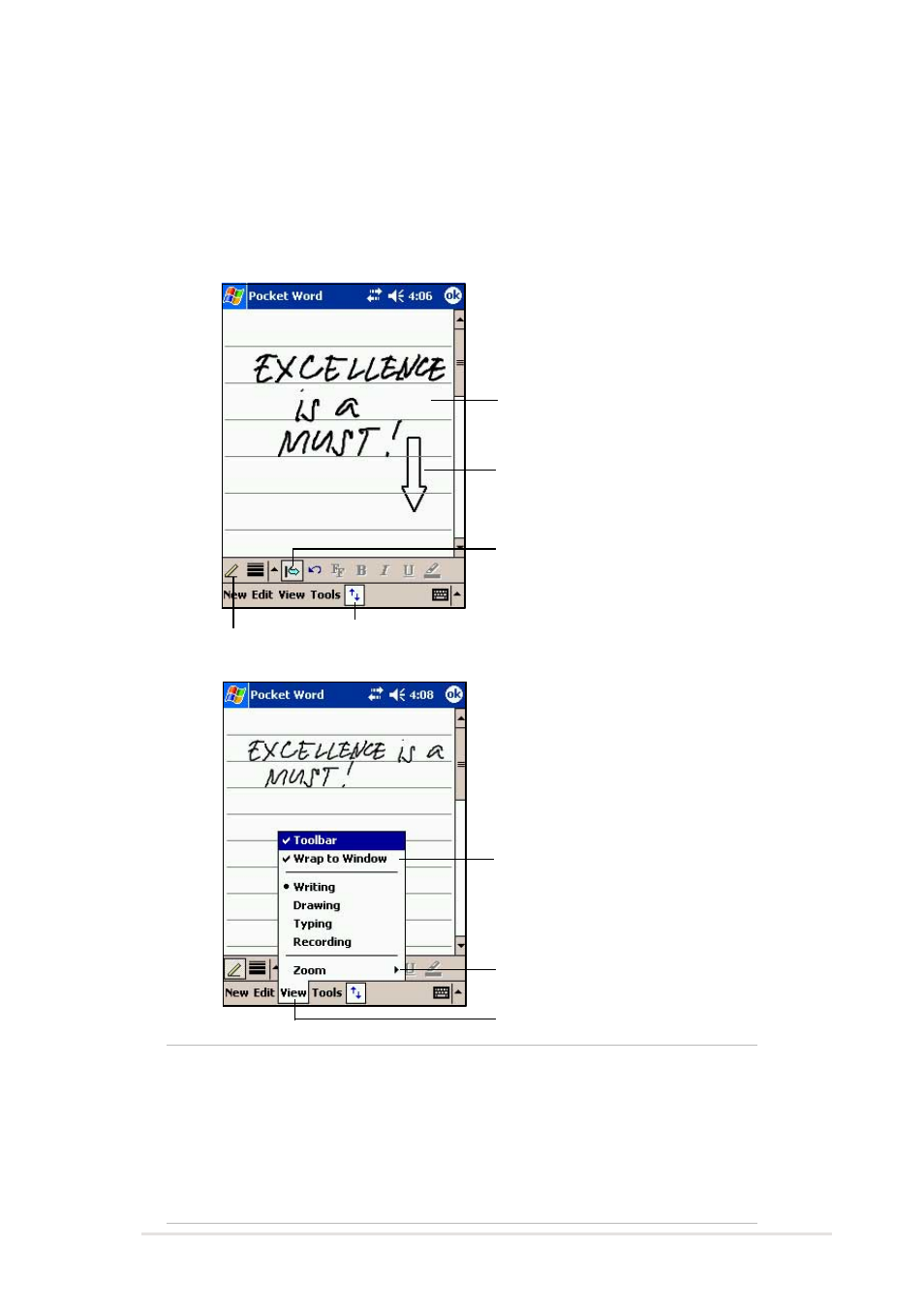 Writing mode, Companion programs 5-7 | Asus MyPal A716 User Manual | Page 93 / 166