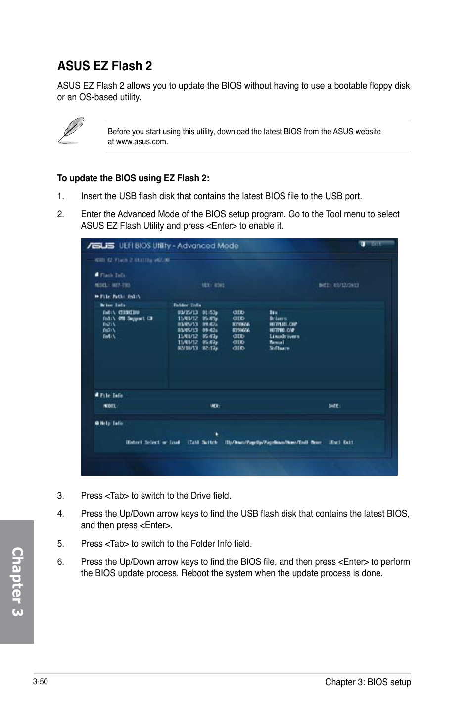 Chapter 3, Asus ez flash 2 | Asus H87-PRO User Manual | Page 105 / 140