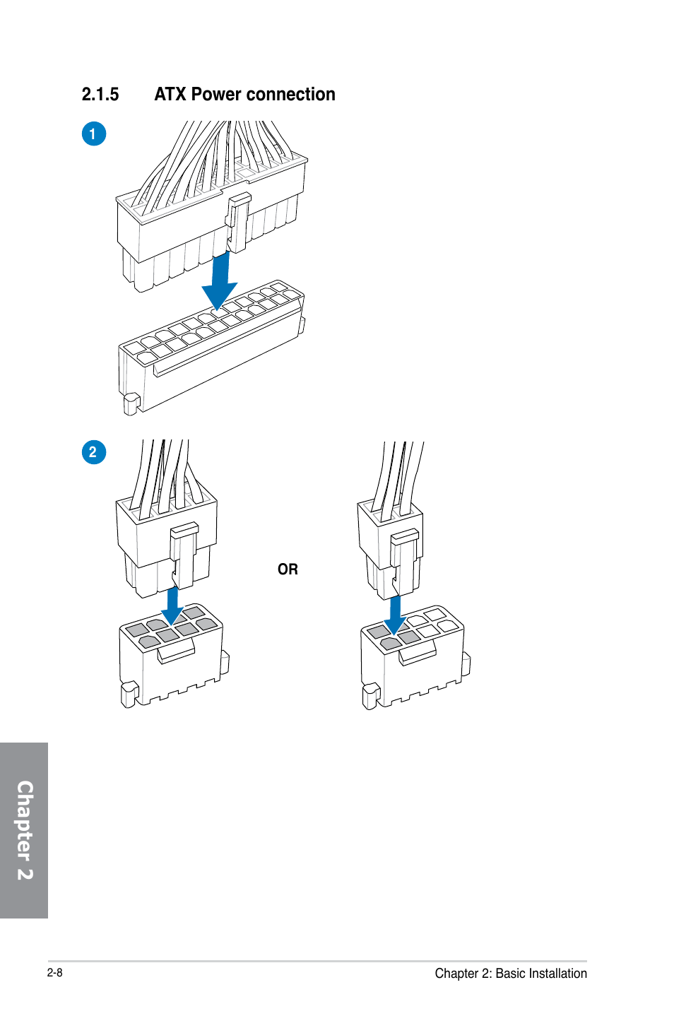 5 atx power connection, Atx power connection -8, Chapter 2 | Asus H87-PRO User Manual | Page 45 / 140