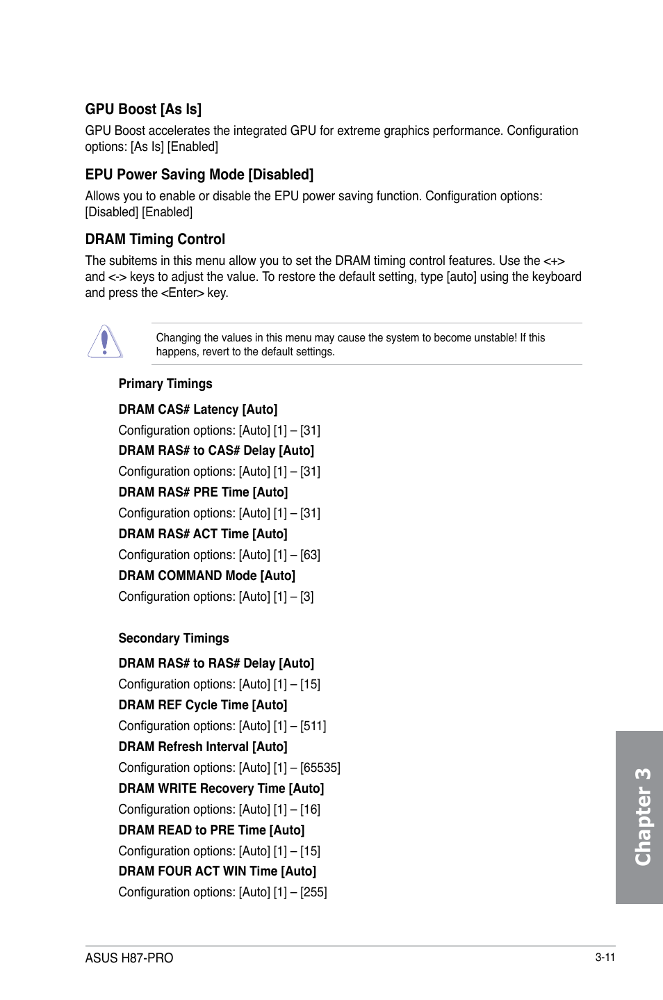 Chapter 3 | Asus H87-PRO User Manual | Page 66 / 140