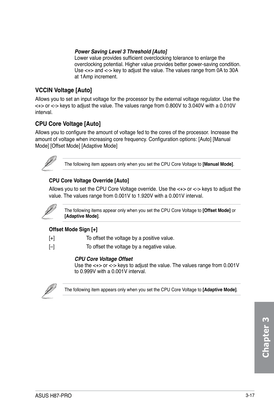 Chapter 3 | Asus H87-PRO User Manual | Page 72 / 140