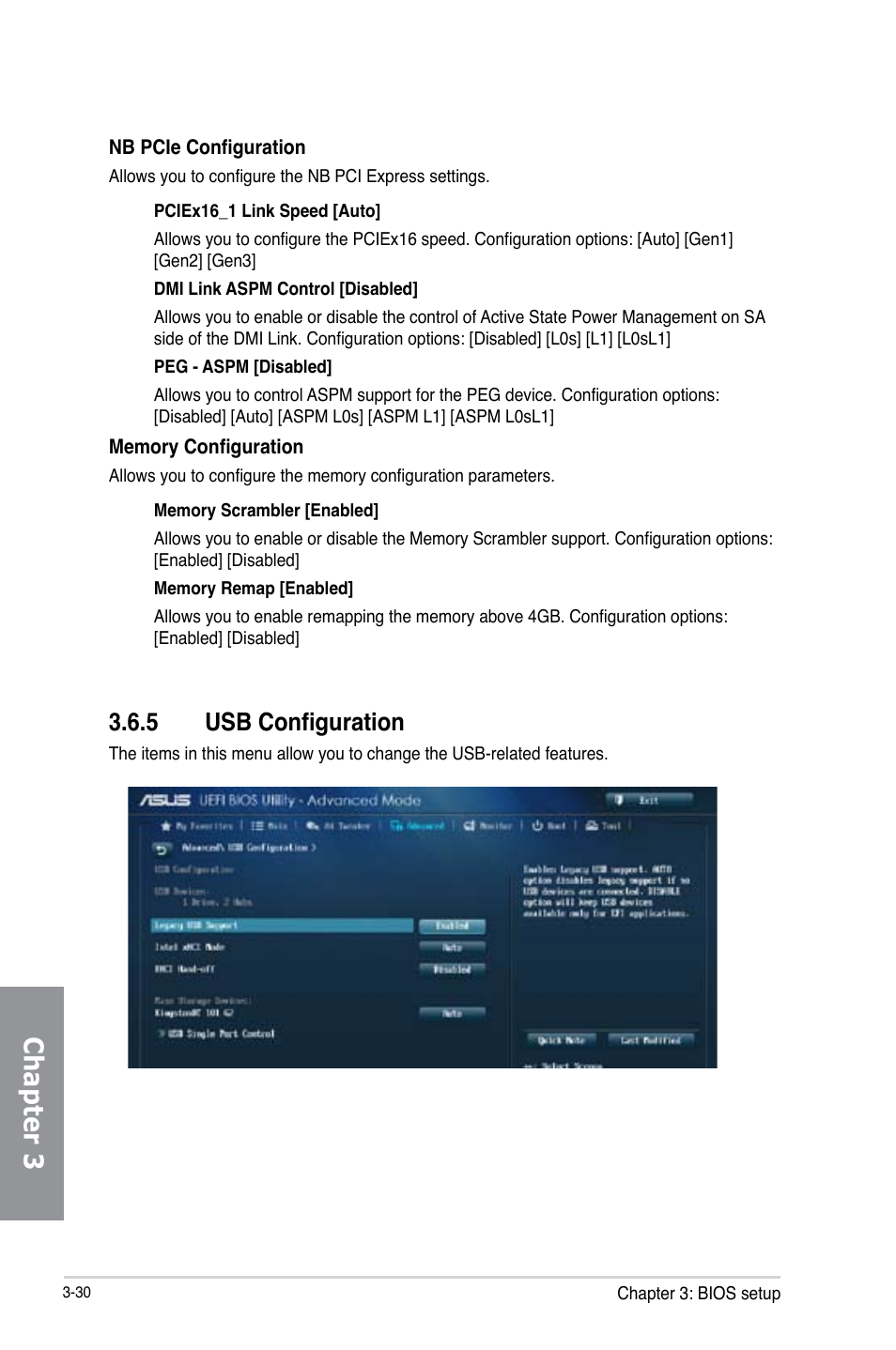 5 usb configuration, Usb configuration -30, Chapter 3 | Asus H87-PRO User Manual | Page 85 / 140