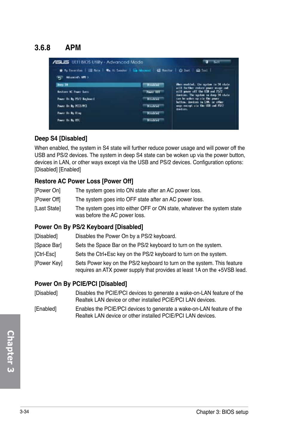 8 apm, Apm -34, Chapter 3 | Asus H87-PRO User Manual | Page 89 / 140