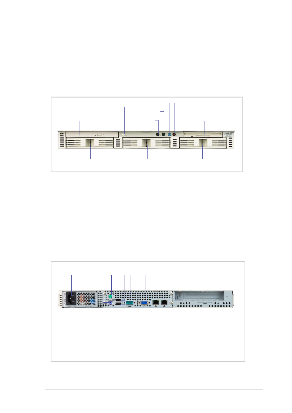 2 front panel features, 3 rear panel features | Asus AP140R User Manual | Page 15 / 44