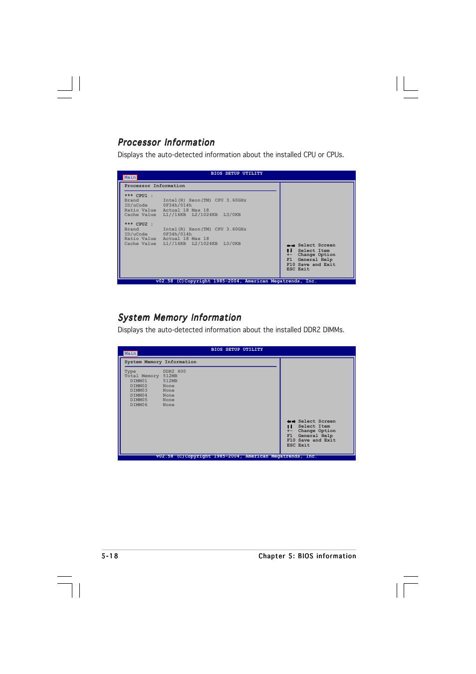 Processor information | Asus TS500-E2 User Manual | Page 116 / 186
