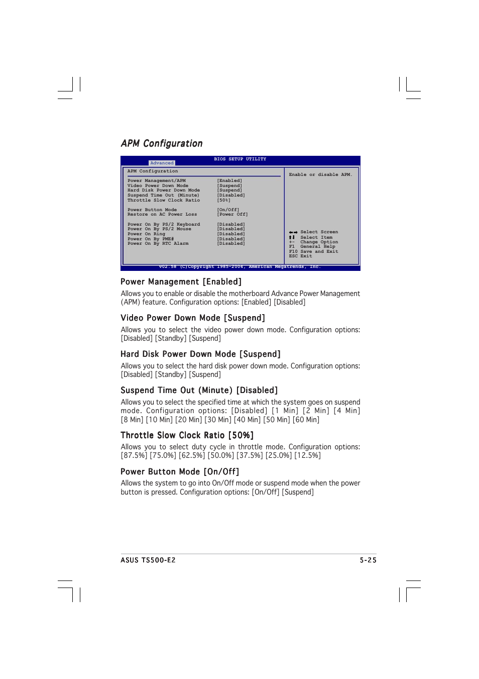 Apm configuration | Asus TS500-E2 User Manual | Page 123 / 186