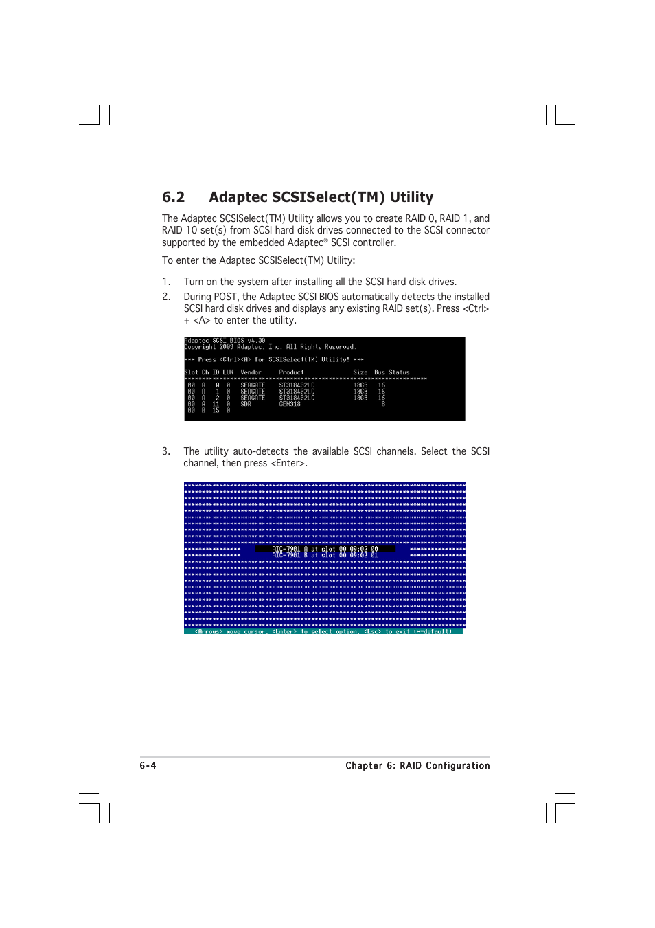 2 adaptec scsiselect(tm) utility | Asus TS500-E2 User Manual | Page 142 / 186