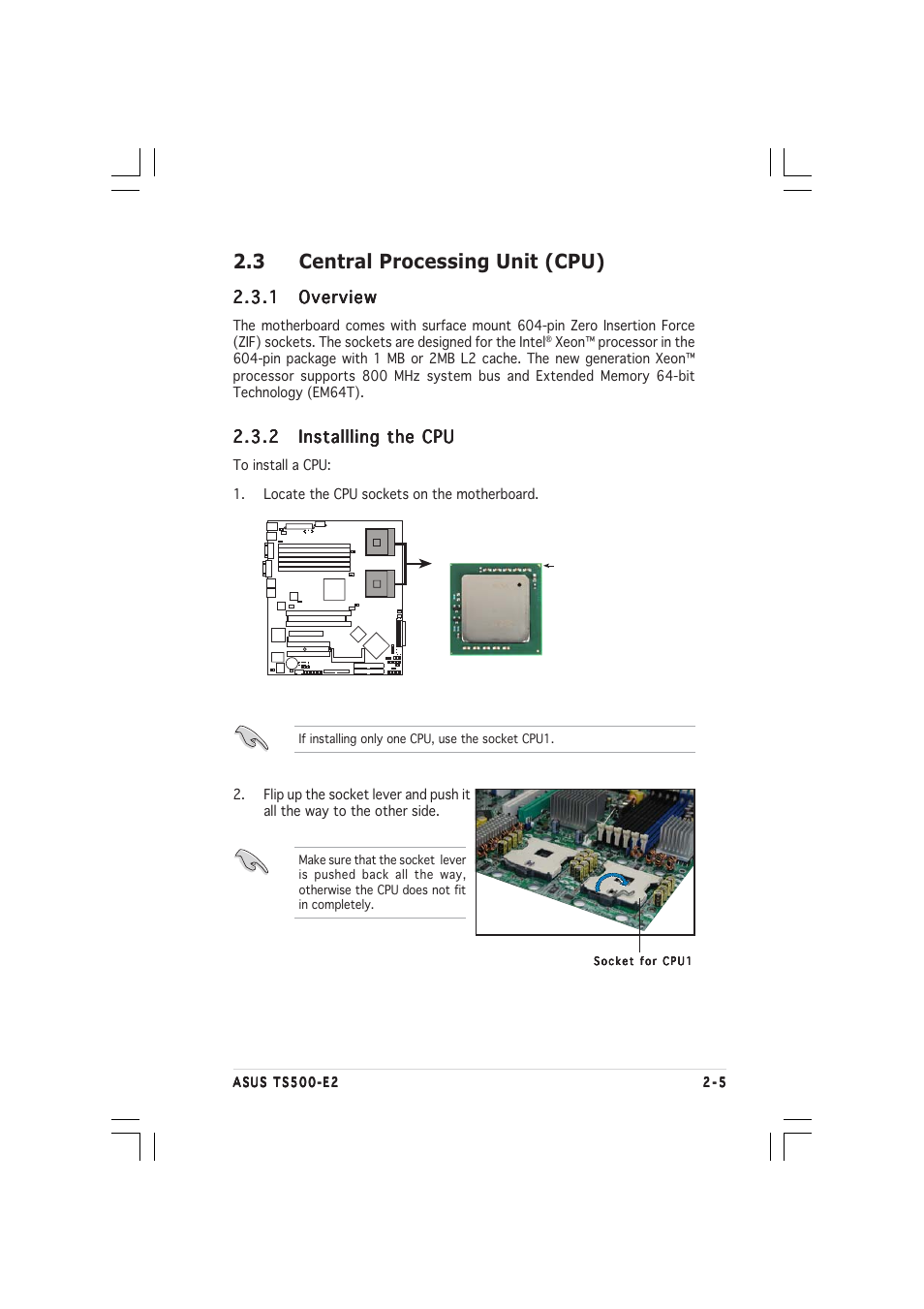 3 central processing unit (cpu) | Asus TS500-E2 User Manual | Page 25 / 186