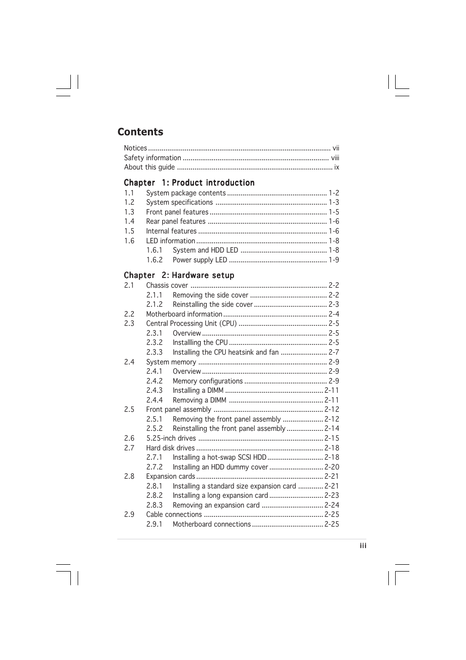 Asus TS500-E2 User Manual | Page 3 / 186