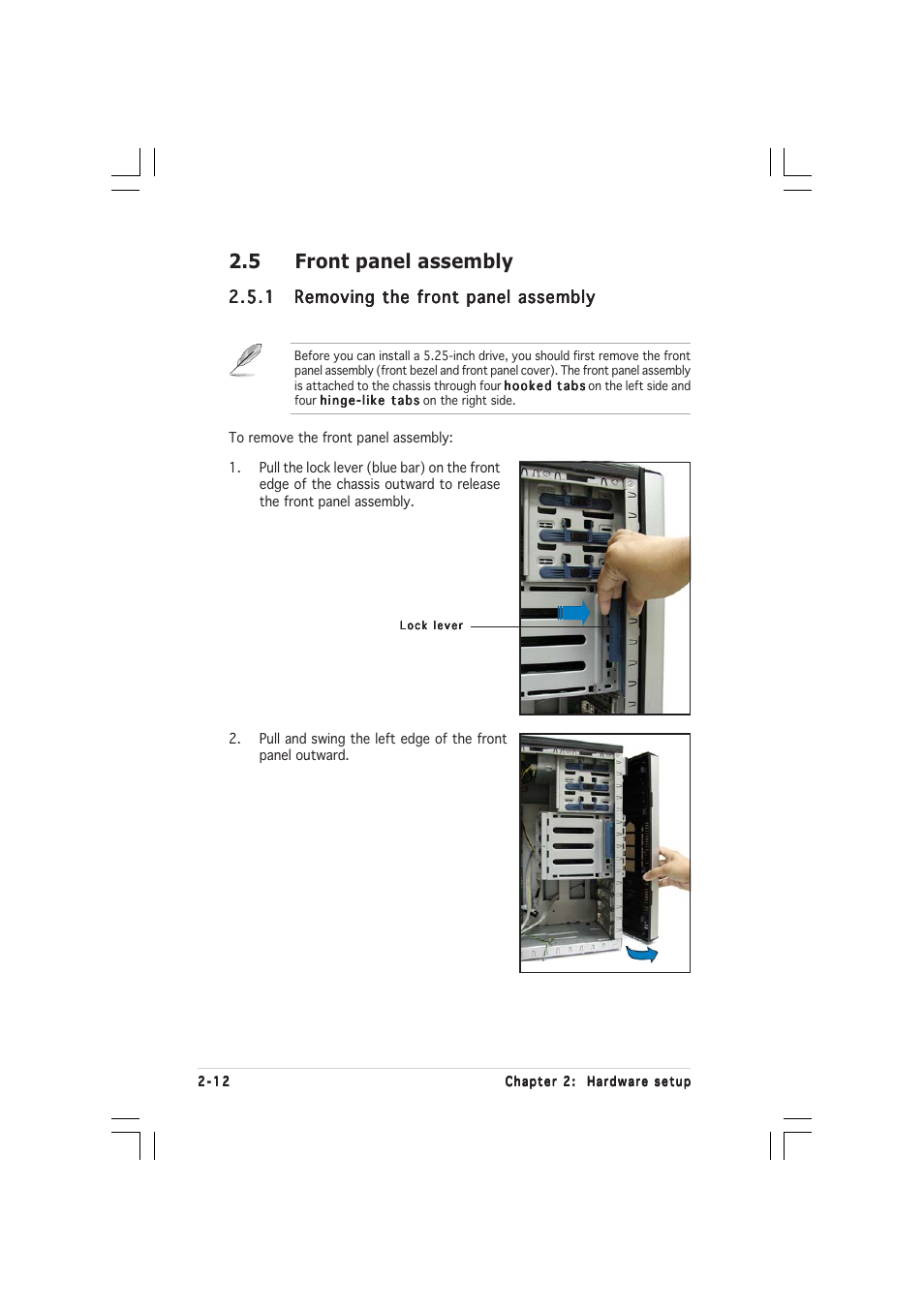 5 front panel assembly | Asus TS500-E2 User Manual | Page 32 / 186
