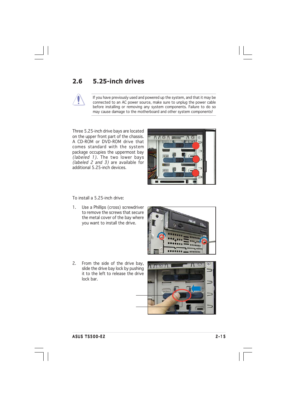 6 5.25-inch drives | Asus TS500-E2 User Manual | Page 35 / 186