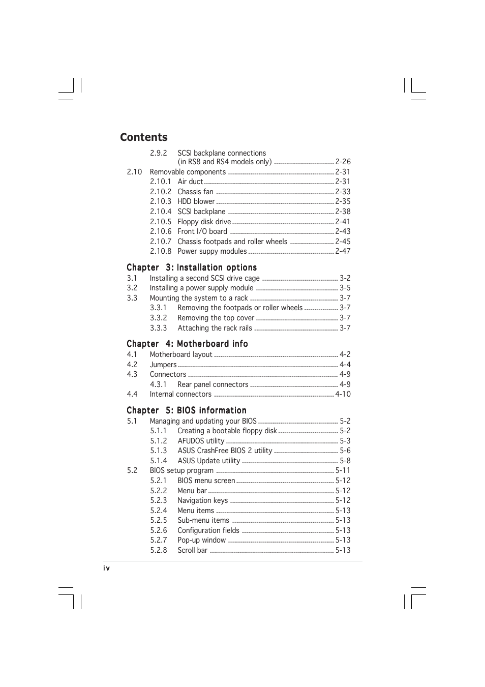 Asus TS500-E2 User Manual | Page 4 / 186