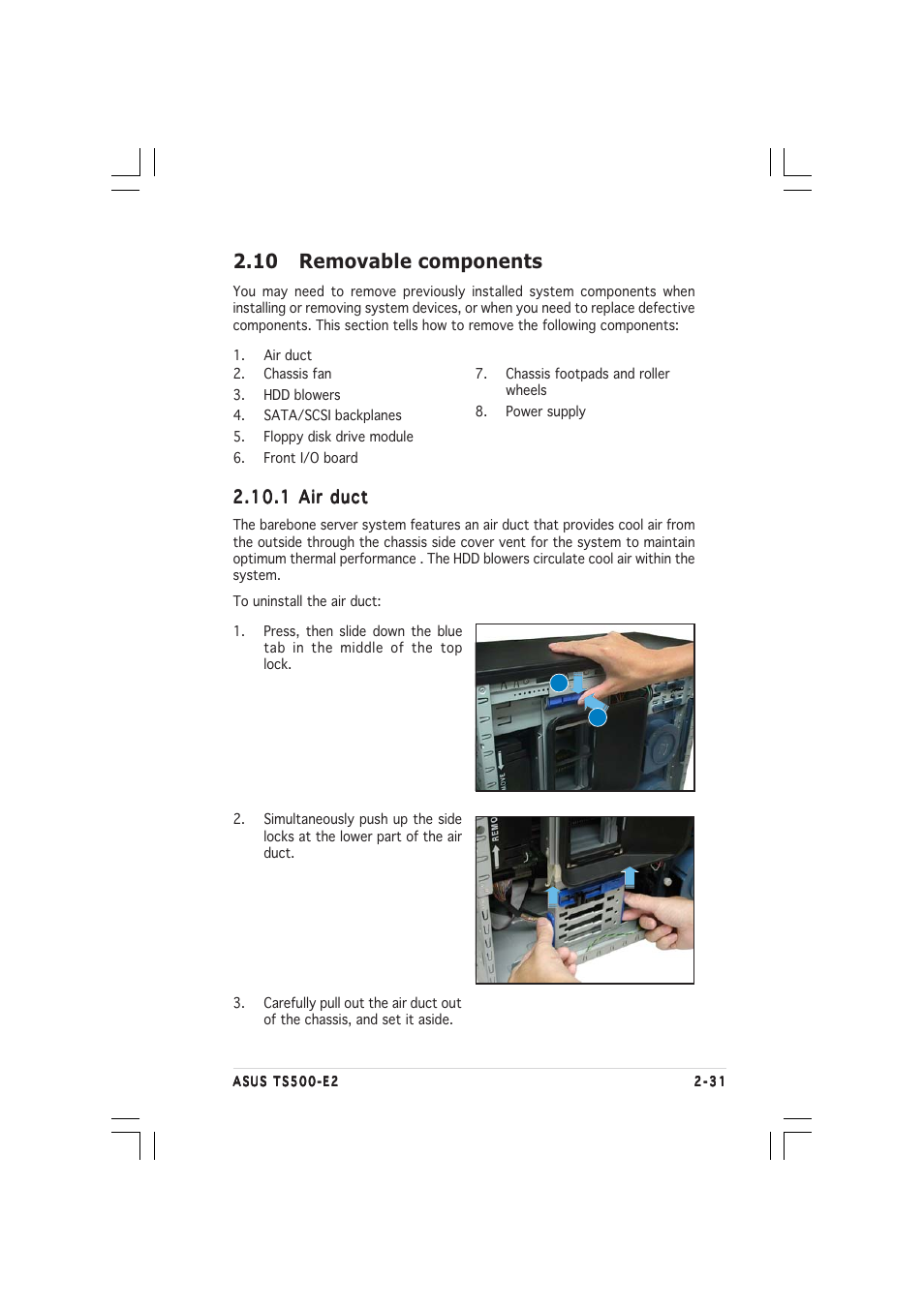 10 removable components | Asus TS500-E2 User Manual | Page 51 / 186