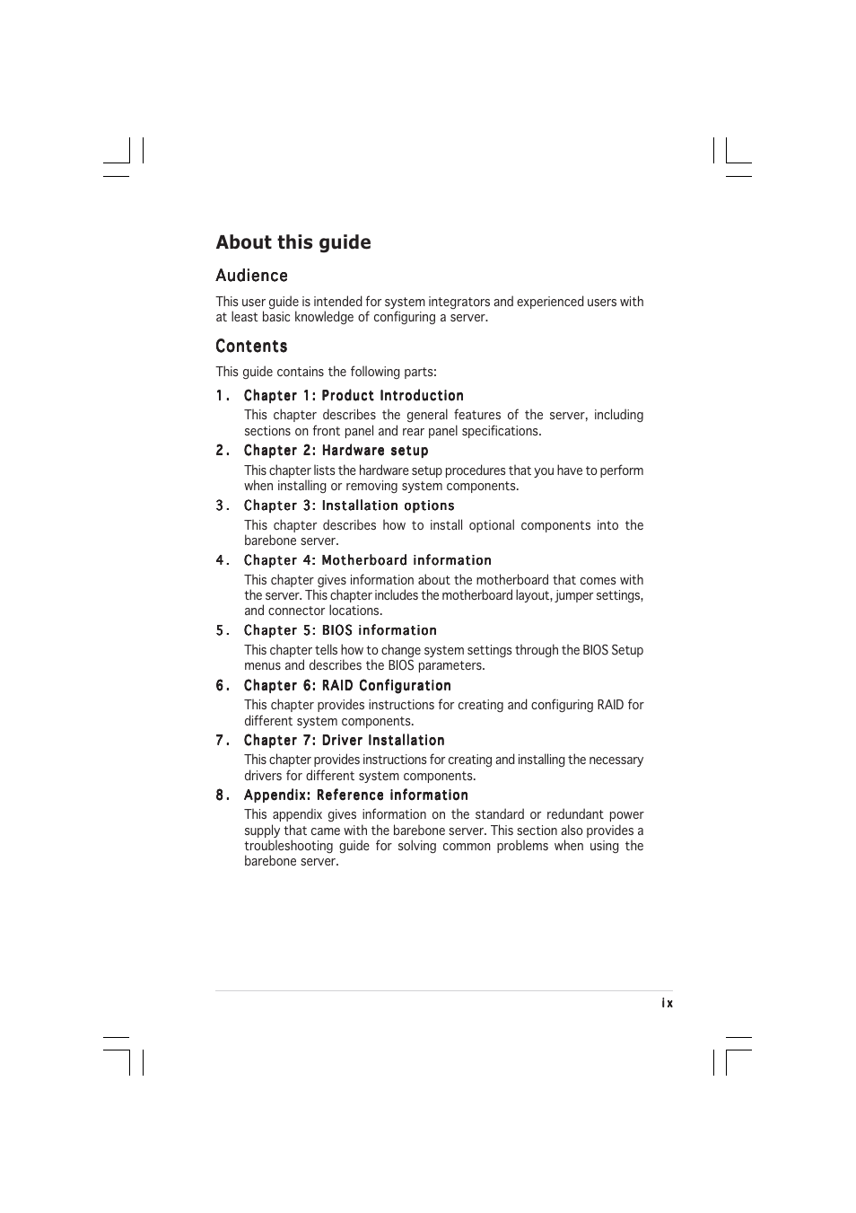 About this guide | Asus TS500-E2 User Manual | Page 9 / 186