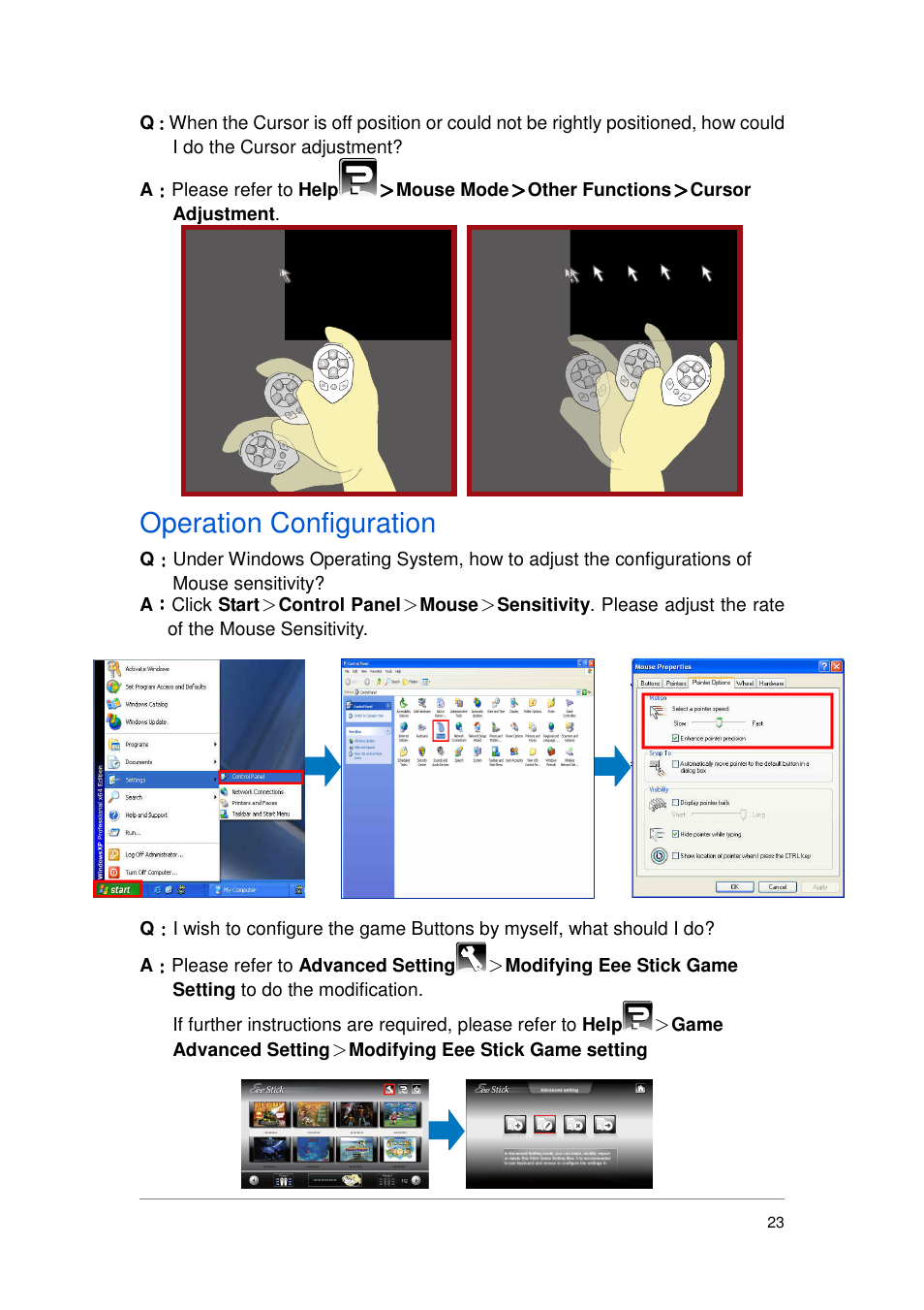 Operation configuration | Asus GMC-1 User Manual | Page 24 / 29