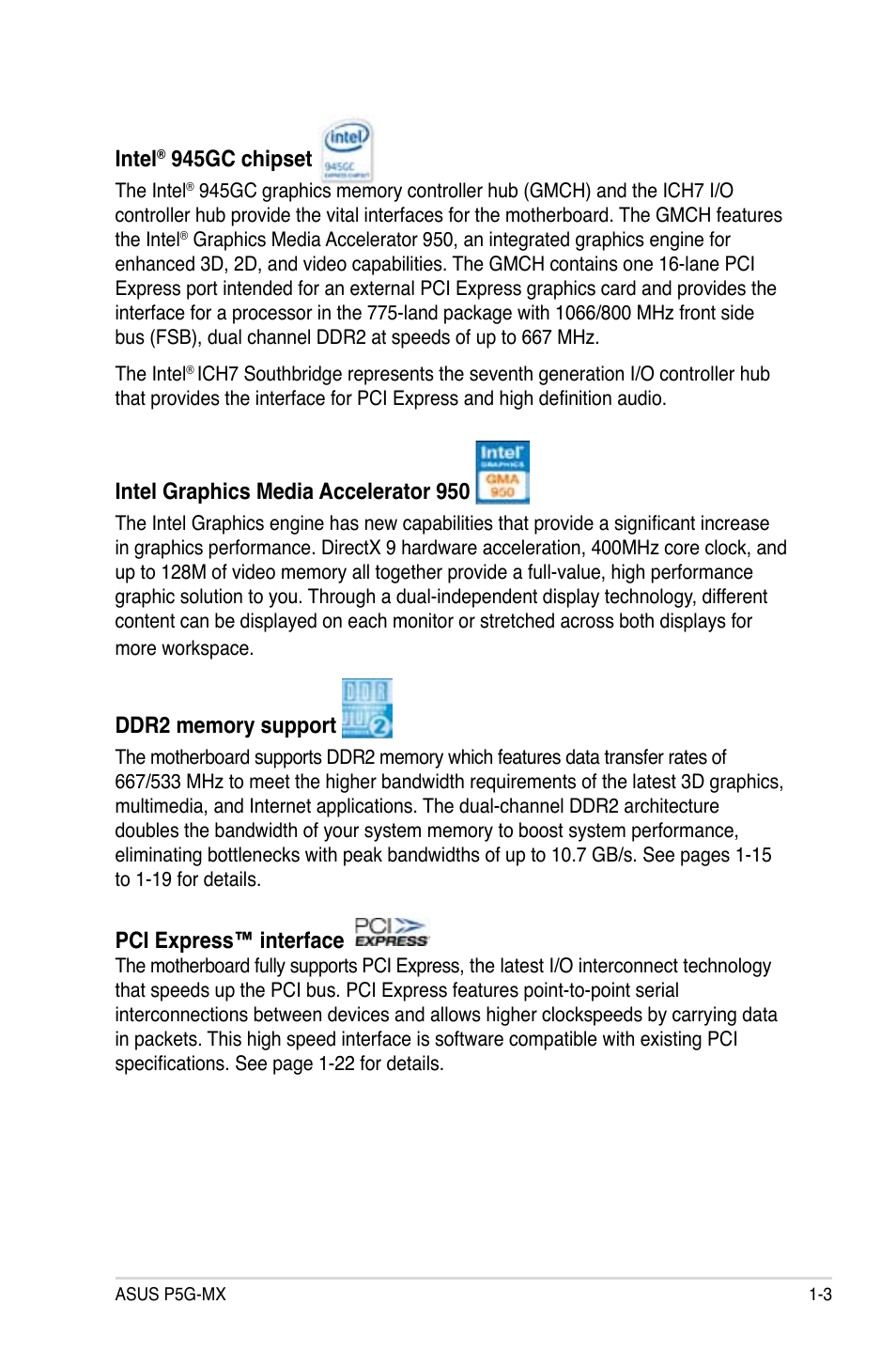 Asus P5G-MX User Manual | Page 15 / 88