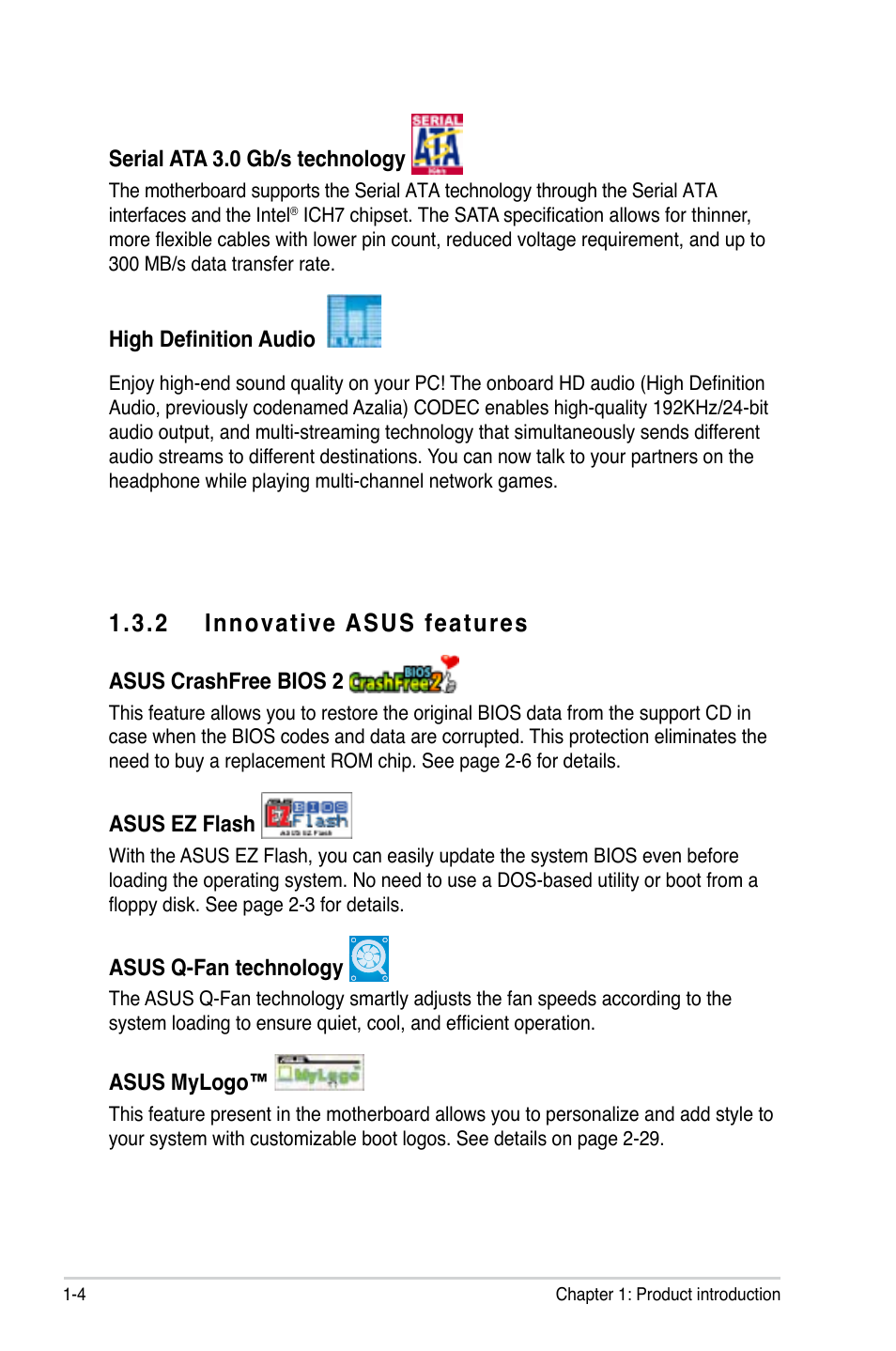 2 innovative asus features | Asus P5G-MX User Manual | Page 16 / 88