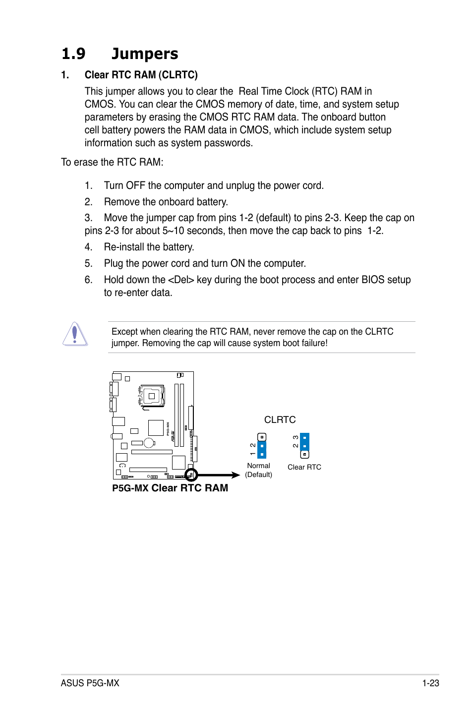 9 jumpers | Asus P5G-MX User Manual | Page 35 / 88