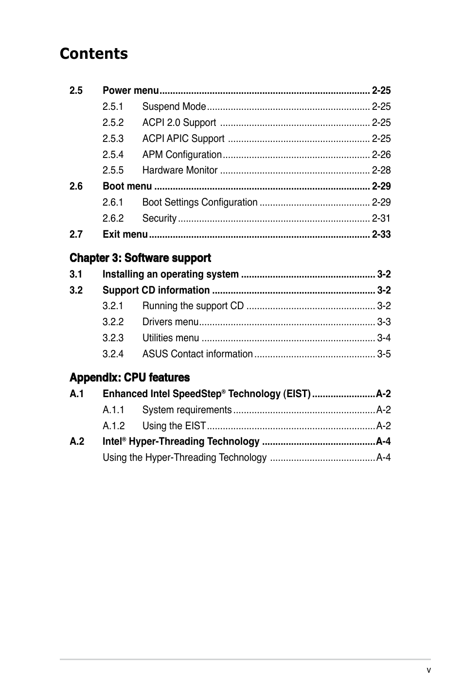 Asus P5G-MX User Manual | Page 5 / 88