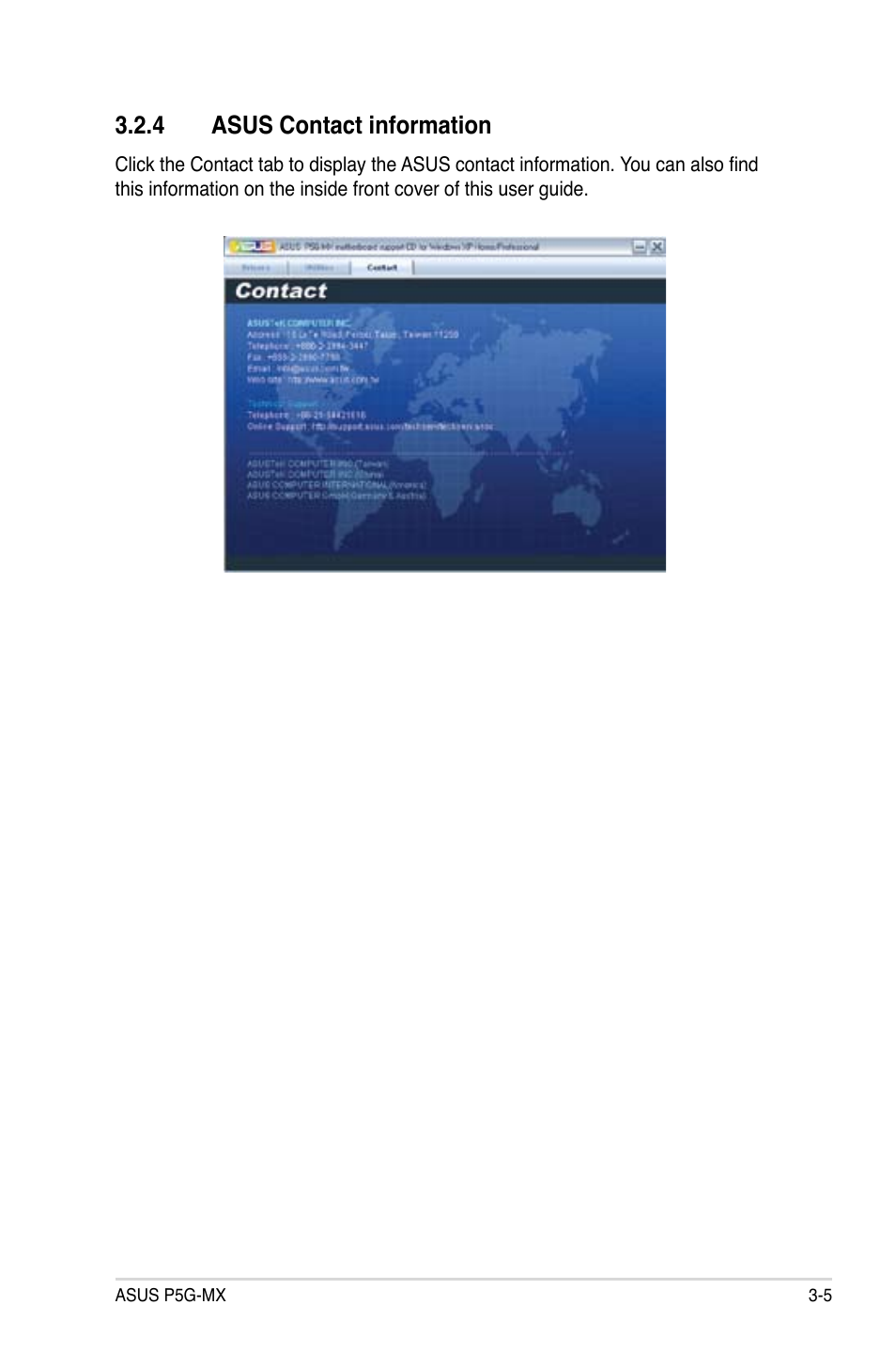 4 asus contact information | Asus P5G-MX User Manual | Page 83 / 88