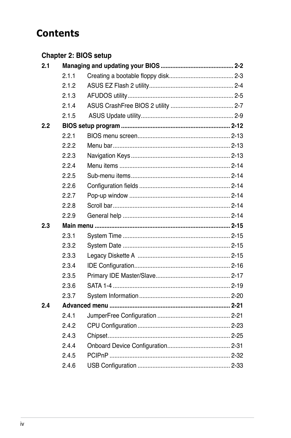 Asus M2N-VM DVI User Manual | Page 4 / 98