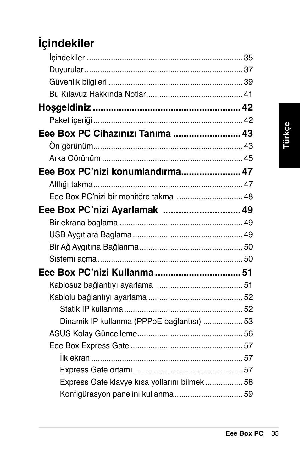 Içindekiler | Asus B202 User Manual | Page 35 / 64