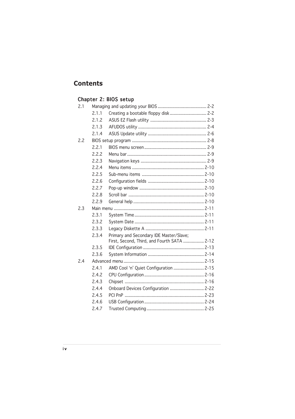 Asus A8N-VM CSM/NBP User Manual | Page 4 / 76