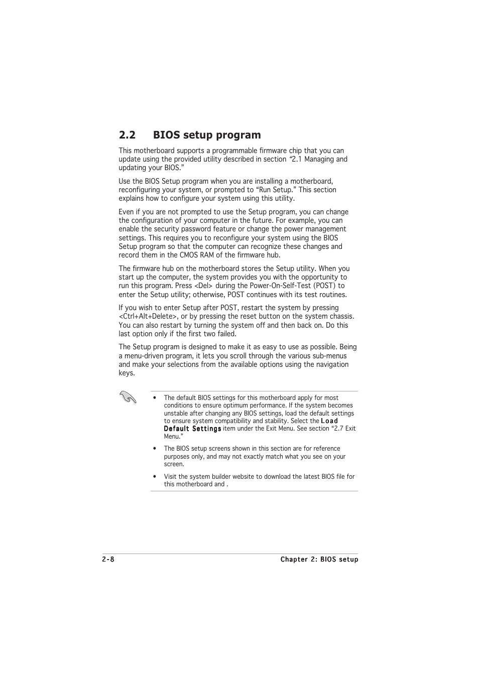 2 bios setup program | Asus A8N-VM CSM/NBP User Manual | Page 48 / 76