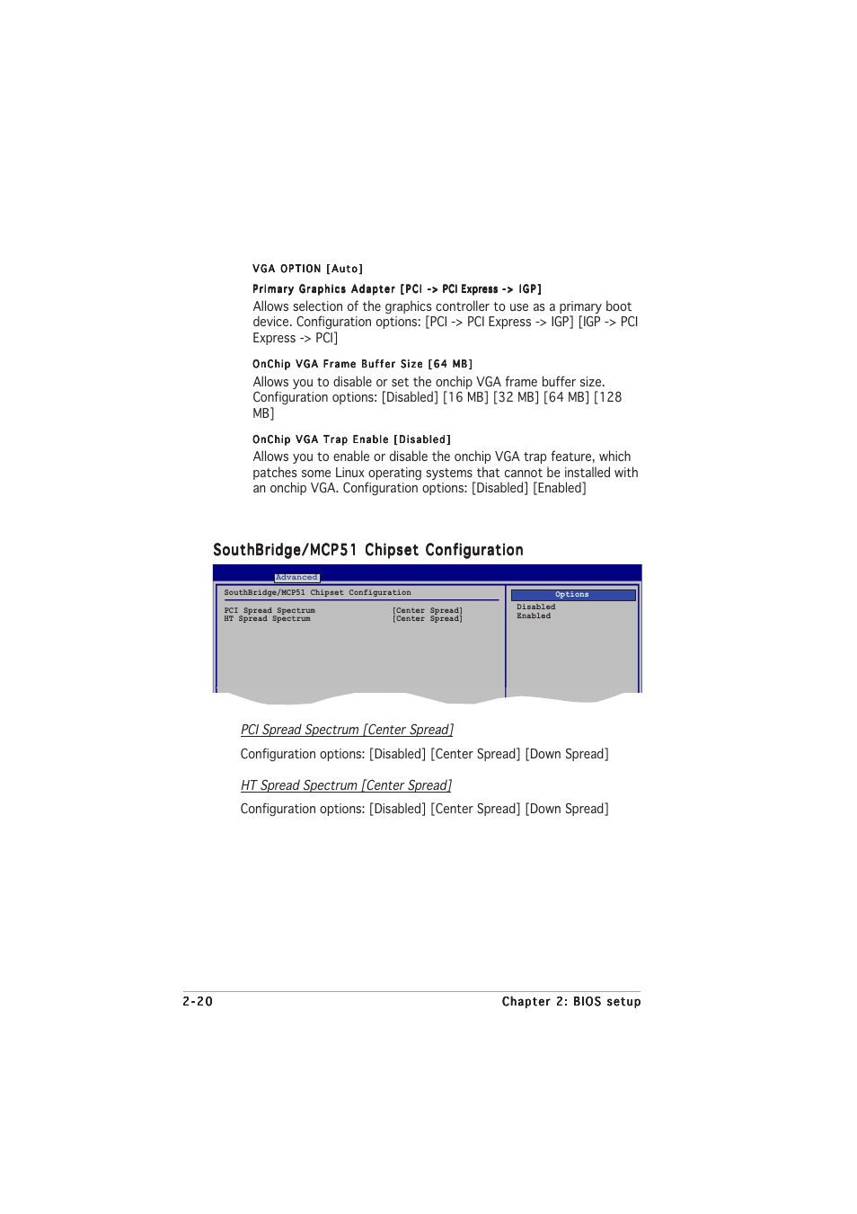 Southbridge/mcp51 chipset configuration | Asus A8N-VM CSM/NBP User Manual | Page 60 / 76