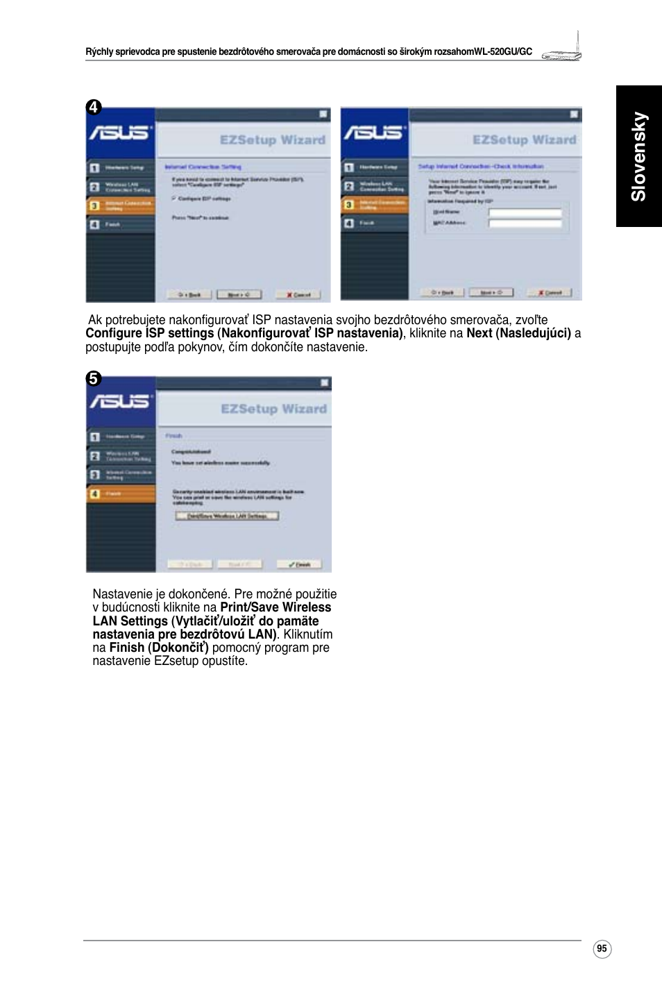 Slovensky | Asus WL-520GU User Manual | Page 100 / 110