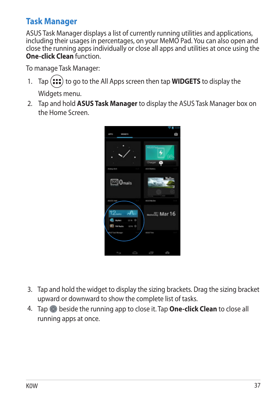 Task manager | Asus MeMO Pad User Manual | Page 37 / 106