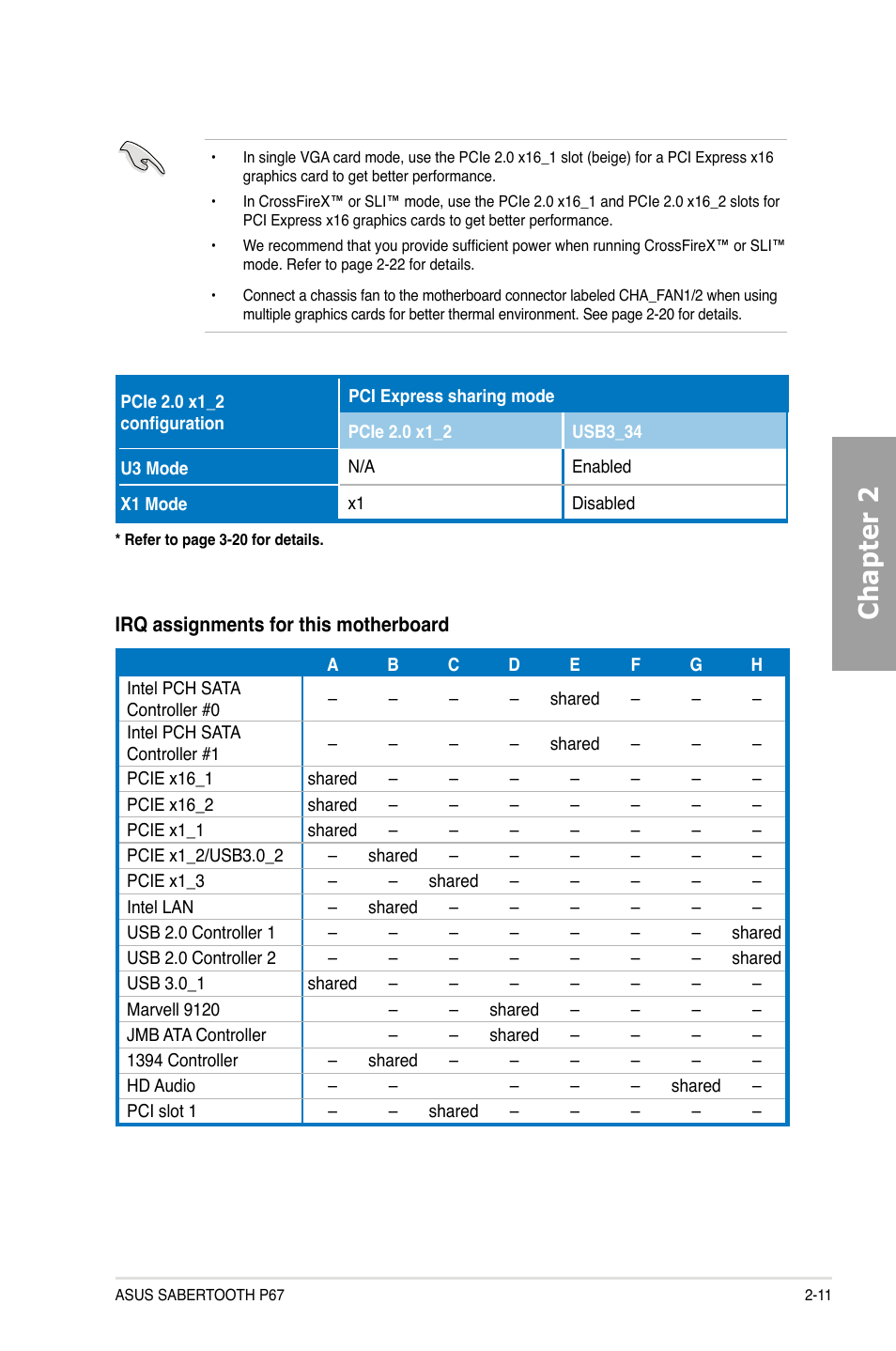 Chapter 2 | Asus Sabertooth P67 User Manual | Page 29 / 120