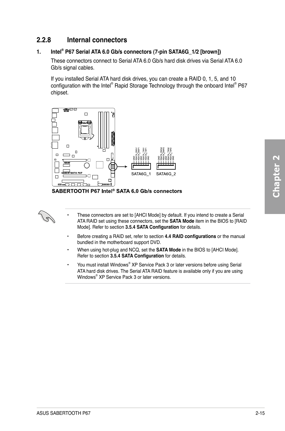 Chapter 2, 8 internal connectors | Asus Sabertooth P67 User Manual | Page 33 / 120