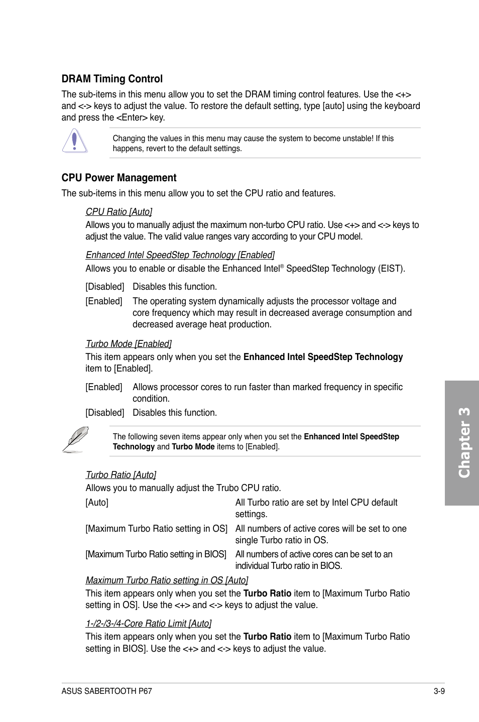 Chapter 3 | Asus Sabertooth P67 User Manual | Page 67 / 120