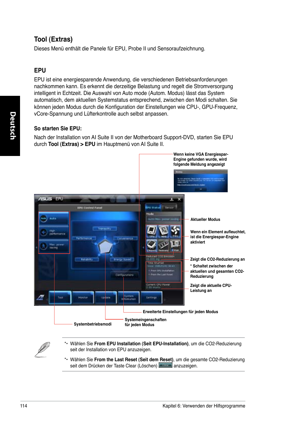 Deutsch d eutsch d eutsch d eutsch, Tool.�extras | Asus CP6230 User Manual | Page 116 / 466