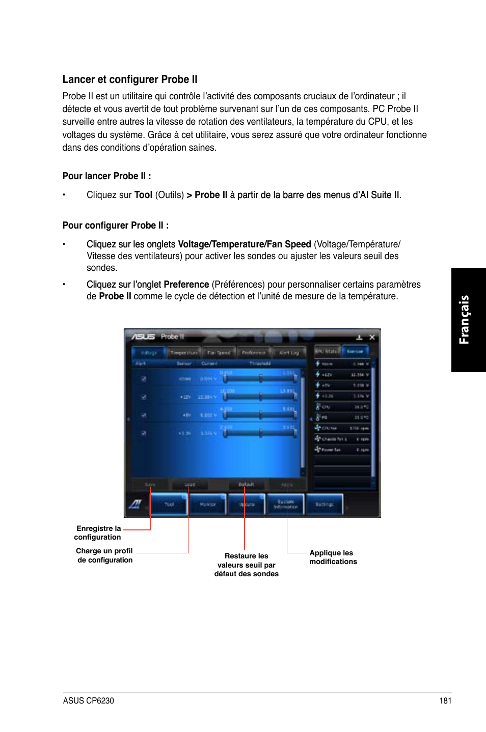 Fr ançais fr ançais | Asus CP6230 User Manual | Page 183 / 466