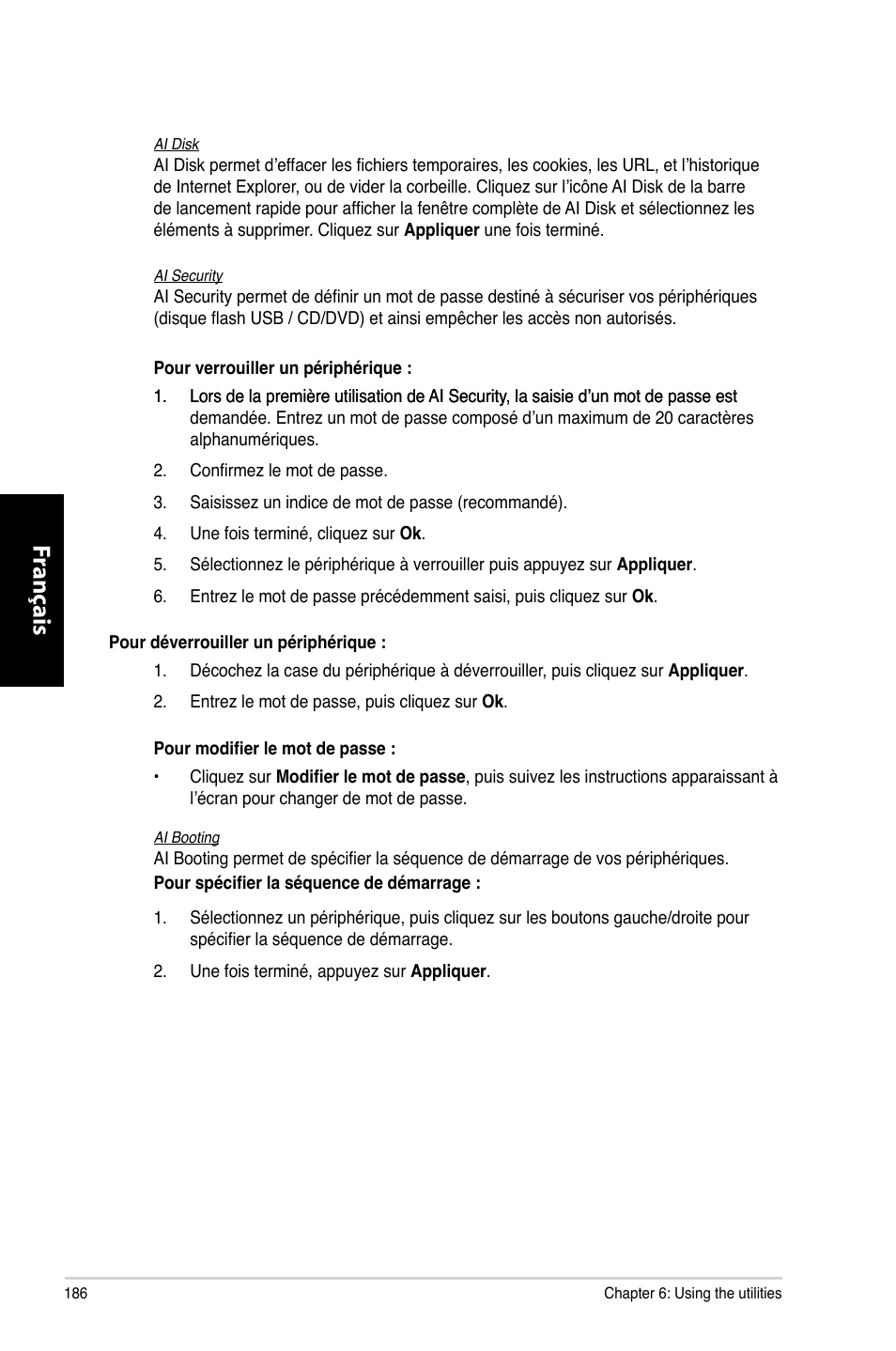 Fr ançais fr ançais fr ançais fr ançais | Asus CP6230 User Manual | Page 188 / 466