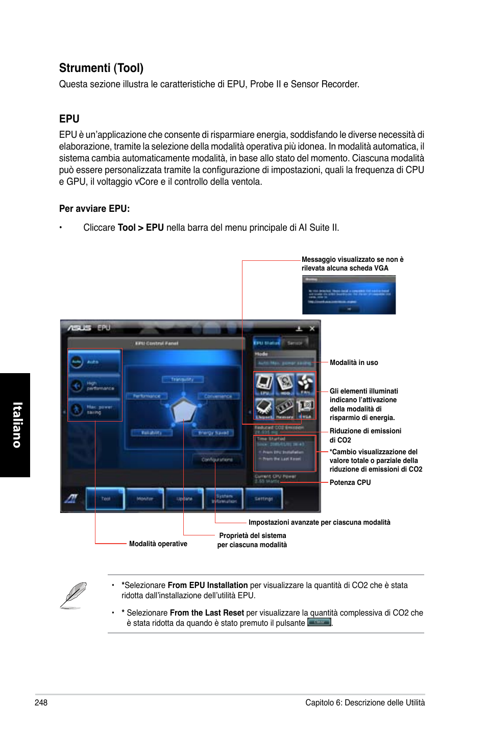 Italiano, Strumenti.�tool | Asus CP6230 User Manual | Page 250 / 466