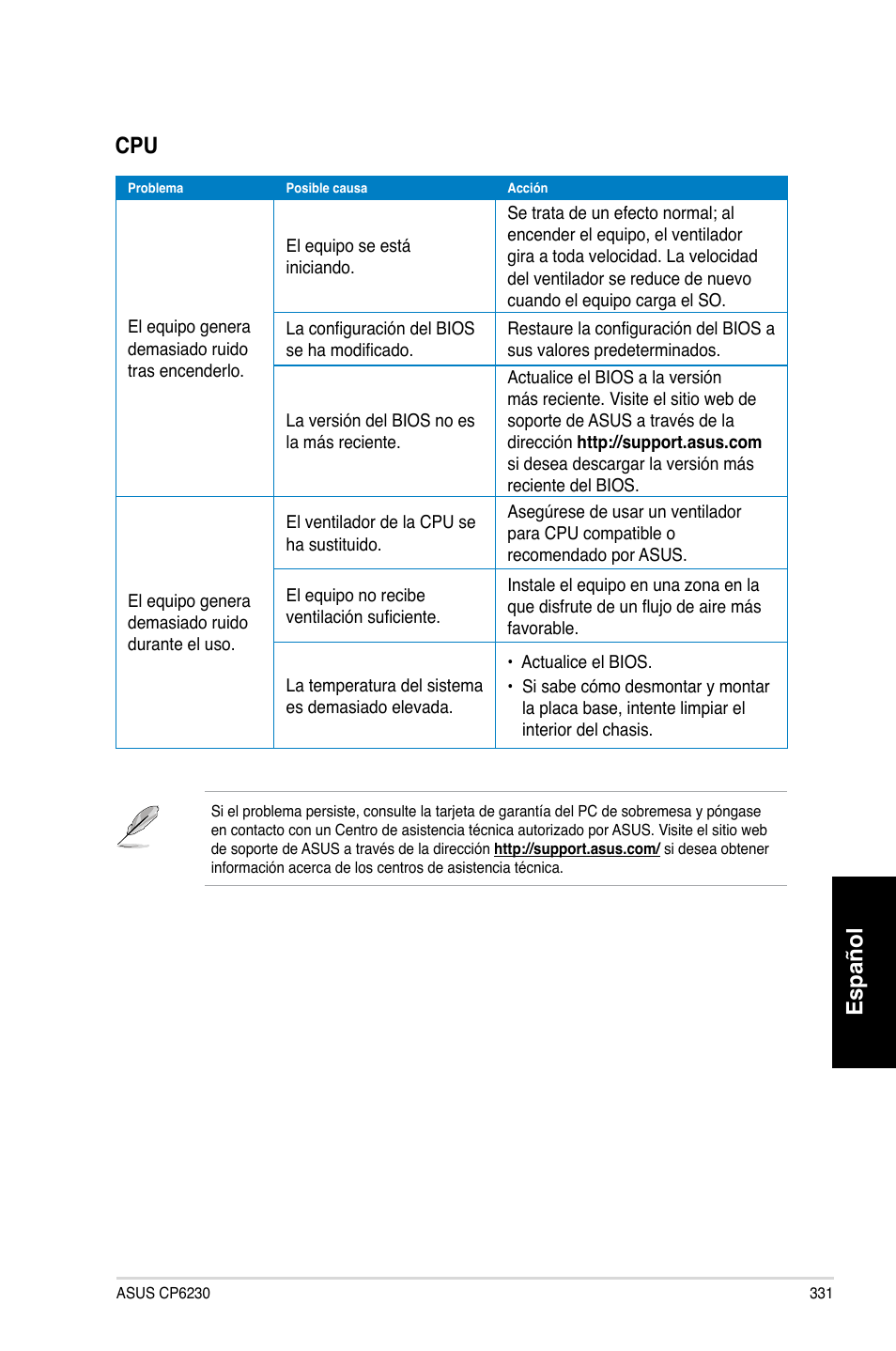 Español | Asus CP6230 User Manual | Page 333 / 466