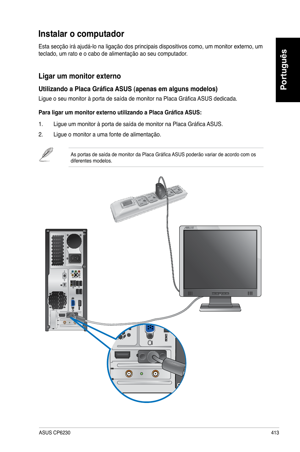 Instalar o computador, Português | Asus CP6230 User Manual | Page 415 / 466