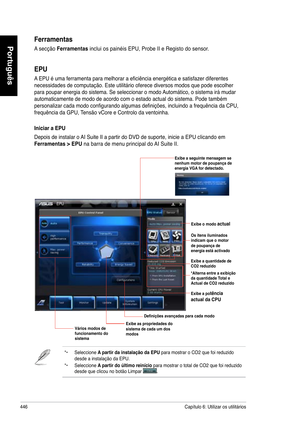 Português, Ferramentas | Asus CP6230 User Manual | Page 448 / 466