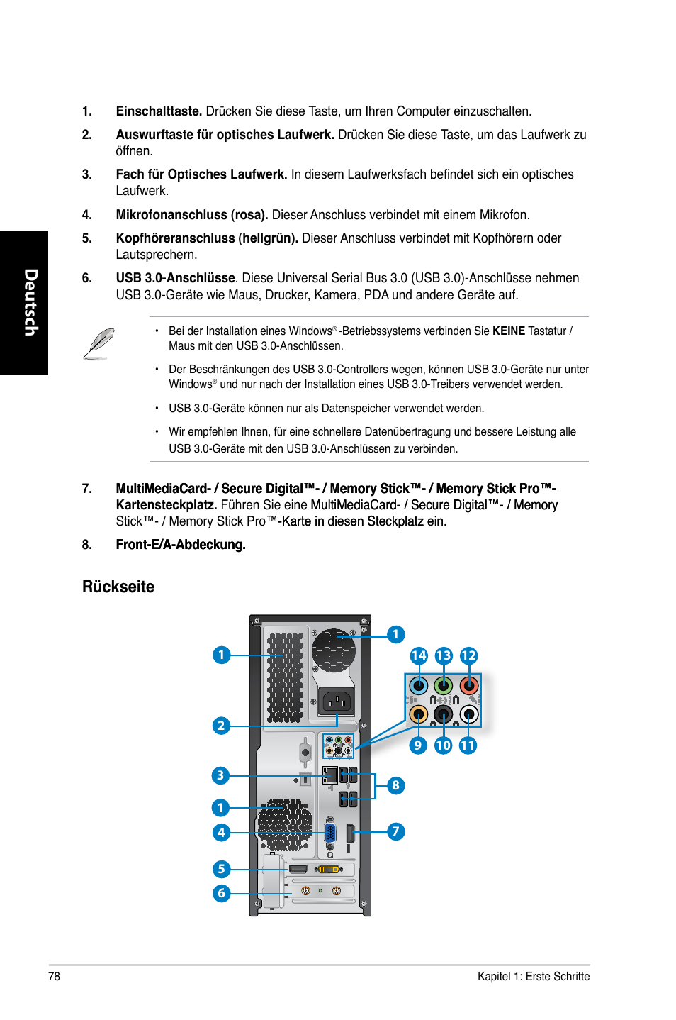 Deutsch d eutsch d eutsch d eutsch, Rückseite | Asus CP6230 User Manual | Page 80 / 466