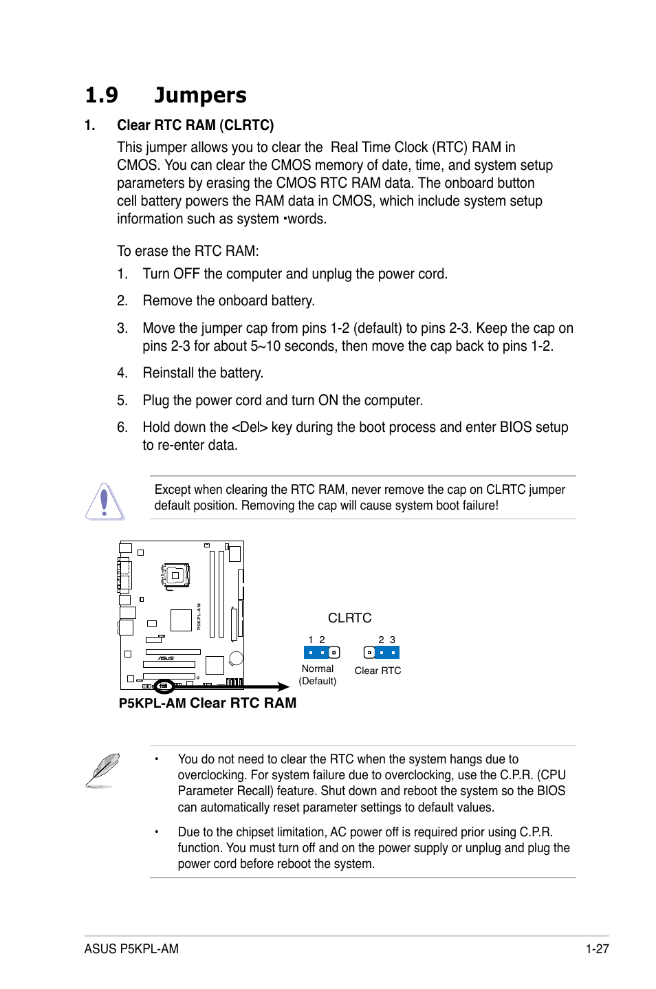 9 jumpers | Asus P5KPL-AM/PS User Manual | Page 39 / 92